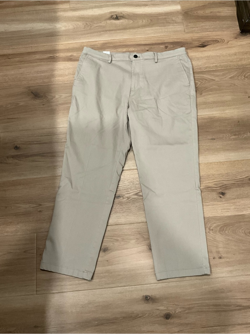 Perry Ellis Straight Chino Pants in Light Beige